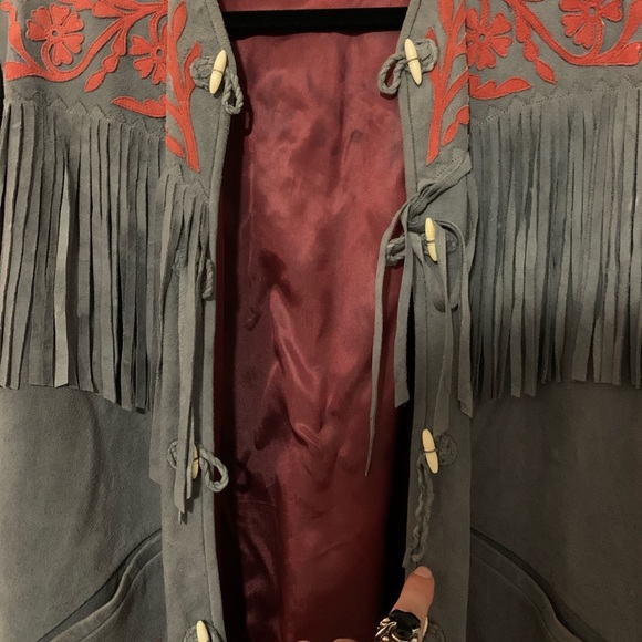 credible suede grey fringe Haeberli jacket ๐ - Picture 4 of 4